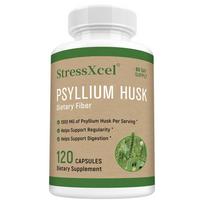 Psyllium Husk Powder Dietary Supplement, 120 Vegetable Capsules Per Bottle 120 Capsules