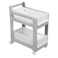 Storage Trolley Sliding Drawers Rolling Utility Cart with   Wheel for Kitchen Bathroom Bedroom