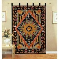 Tapestry mandala hippie curtain 75x100 juoda
