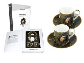Zestaw 2 Filiżanki Espresso Caravaggio Głowa Meduzy Sztuka Porcelana