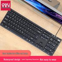 Deli 3712 Wired USB Keyboard with Magnetic Stand juoda spalva