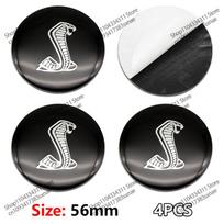 For Ford Kuga Fusion Shelby ST RS Mondeo Focus 2 3 Fiesta Explorer Edge 56MM Car Wheel Rims Center Hub Stickers Cobra Pattern juoda