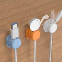 1pcs Rotating cable organizer, desktop data cable storage and organization, wire collection clip, spring fixed cable organizer