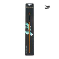 Professional Artist Acrylic Oil Painting Watercolor Paint Brushes Wood Grain Nylon Hair Flat Paintbrush Art Painting Supplies