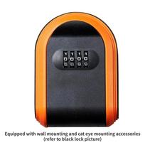 Wall Mount Key Lock Box, 4 Digit Password Code, Security Lock, No Key for Home Office, Safe Secret Storage Box Organizer oranžinė