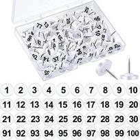 100pcs Teling 100 Pcs Numbered Push Pin Tacks 100 Sequential Pins Thumb Tacks Flat Tacks Push Pins Thumbtacks for Maps balta
