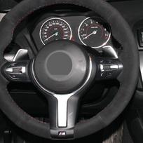 For BMW (M Sport) 1 Series F20 F21 M135i M140i M235i M240i X1 F48 X2 F39 X3 F25 Suede DIY Car Steering Wheel White Thread