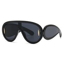 Luxury Brand One Piece Steampunk Sunglasses Women Men Vintage Fashion Oversized Sun Glasses