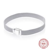 Tikri 925 sterlingų sidabro karoliukai susegti karoliukai apyrankės moterims tinka originalūs atspindžiai apyrankės žavesiai moteriški Papuošalai Papuošalai 21cm