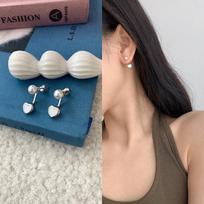 Two-wear Korean Version Korean Version Color Love Drop Glaze Earrings for Women