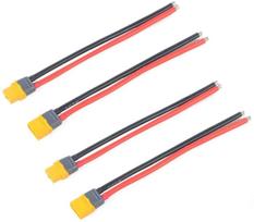 2 Pairs XT60 Male-Female Connectors with 150mm 12AWG Wire | Gold-Plated for High Conductivity | Ideal for LiPo Battery FPV Drone | Yellow, Plastic geltona