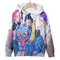 Women's KPop Demon Hunters Hoodie Autumn Winter Warm Pullover Featuring Adorable Cartoon Character Stylish Casual Sweatshirt S