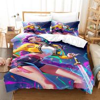 3pcs Kpop Demon Hunters Theme Duvet Cover Set EU Single Size Bedding Sets Quilt Cover Duvet Cover for Kids Adults k pop Huntrix EU Twin(135x200cm)