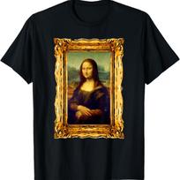 Mona Lisa Leonardo Da Vinci Famous Art Painting Artist Shirt T-Shirt S juoda