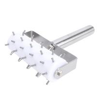 Pizza Dough Docker Stainless Steel Pastry Dough Hole Maker Pizza Roller with Spikes for Homemade Bread Pie Crackers L