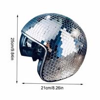 Disco ball helmet with retractable sun visor Unique mirror glass disco ball hat for Bar DJ clubs Party Decoration sidabras