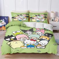 Sanrio My Melody Kuromi Pochacco Anime Antklodės užvalkalų rinkinys Comforte Spausdintas Animacinis Dvigulė Lova Patalynės Rinkiniai Kalėdinės Dovanos 3 dalys EU Single(135*200cm)3pcs