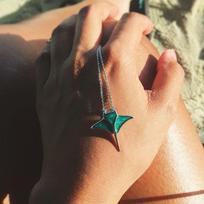 Ocean Blue Manta Ray Hammerhead Shark Necklace for Women Fashionable Cute Design Suitable as Gift Daily Jewelry Wear
