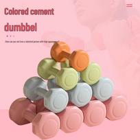 Hexagonal PVC Dumbbells for Women's Fitness & Children's Yoga Training 1KG Single oranžinė
