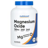 Nutricost, magnio oksidas, 750 mg, 240 kapsulių