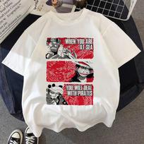 Japanese Anime One Piece Luffy T-Shirt Chopper Peripheral Clothes Men Cartoon T-shirt  Fashion Harajuku Ullzang Fashion Unisex Top S