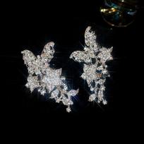 Luxury French Fairy Rhinestone Butterfly Tassel Ear Cuff - No Piercing Required