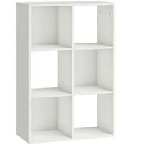 Pastatoma lentyna, 6 skyriai, medžio drožlių plokštė, 91,5 × 61,5 × 29,5 cm, balta