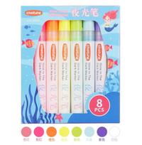 8 Colors/set Neon UV Fluorescent Acrylic Paint Pens Paint Markers Glow In The Dark Bright DIY Luminous Marker Pen Art Suppl Practical Use