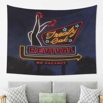 VIKAMA Treaty Oak Revival Neoninis Retro Gobelenas Amerikietiško Vintage Motelio Stiliaus Sieninė Dekoracija Country Rock Muzikos Gerbėjo Miegamojo Dekoras 74x94cm(29x37in)