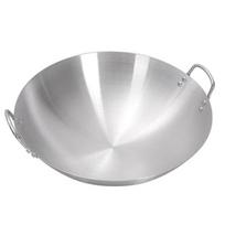 Commercial 304 Stainless Steel Double-Handle Stir-Fry Wok 50cm spalva
