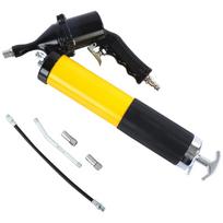 400CC Air Operated Grease Gun 6000PSI Heavy Duty Air Compressor Grease Gun Flexible Hose Pneumatic Compressor Pump 2 Coupler geltona