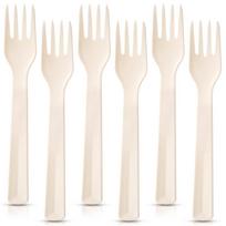 Kreminės spalvos plastikinės stalo šakutės Orion Sandy 18 cm 6 vnt.