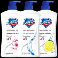 Safeguard Scented Shower Gel 3-Pack gryna balta spalva