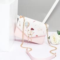 Bag women's summer new women's bag chain messenger bag high sense light luxury versatile leather armpit bag rožinė