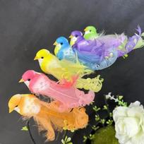 Colorful Simulation Birds with Clip Photography Props Artificial Foam Feathers Birds Home Decor Decorative Fake Bird