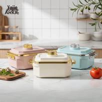 ARKIE Insulated Stainless Steel Food Container Set 5L rožinė