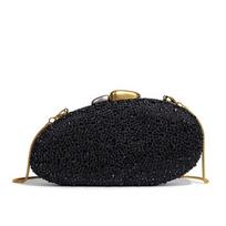 Dazzling black handbags Women Crystal Clutch Evening Bags Hollow Out Wedding Party Shoulder bag Handbag and clutch Purse