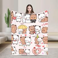 Comfortable Throw Blanket Plane Travel Bubu & Dudu Collage Blankets  Flannel Bedspread For Home Decor Funny Sofa Bed Cover 80x120cm