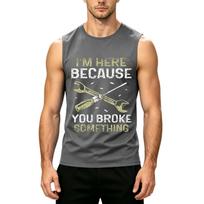 Men's Casual Sleeveless Tank Top Labor Day Printed Muscle Shirt Lightweight Comfortable Fit Summer Apparel XXXXL