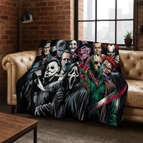 Horror Chucky Pennywise Clown Halloween Saw Freddy Krueger Flannel Blanket Soft Warm Blanket for Bedroom Living Room Bed Picnic 75x90cm