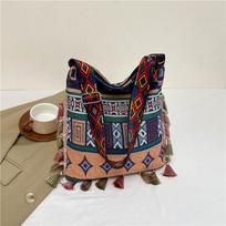 Woven Ethnic Style Crossbody Bags Geometric Messenger Bag Portable Bohemian Tote Bag  Women Style2