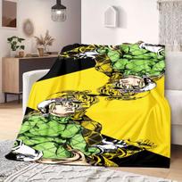 JOJO anime Flannel Blanket Warm,Comfortable,Suitable for Bedrooms,Sofas,Beds,Chairs,Picnics,Travel 75x90cm