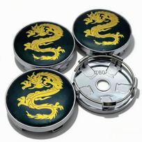 4pcs Dragon Totem Logo Emblem Car Wheel Center Caps 60MM 56MM Wheels Hub Cap Dragons Badge Rim Hubcap Dust Cover Car Accessories  Dragon Badge&4pcs T60 Wheel Cap