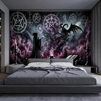 Vikam Tapestry: Dark Magician Pentagram Halloween 75x100 juoda