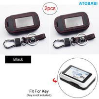 Leather Key Cover Bag For StarLine E60 E90 E61 E91 E63 E93 E65 E95 E66 E96 V2 E97 ECO E7 LTE Two Way Car Alarm LCD Remote Cases