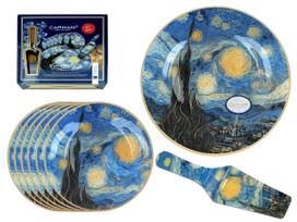 Komplet Patera I 6 Talerzyków Van Gogh Gwiaździsta Noc Serwis Carmani