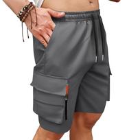 Men Drawstring Waist Casual Cargo Shorts with Multiple Pockets Relaxed Fit Lightweight Fabric for Everyday Wear XXXL