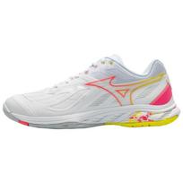 Mizuno Wave Claw Fang 2 Unisex Low Top Badminton Shoes White Yellow Pink 71GA231322 36.5
