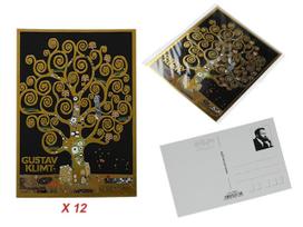 Zestaw 12 Pocztówek Kartki Gustav Klimt Drzewo Życia Malarstwo Prezent