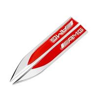 2 vnt. 3D metalinis automobilio sparno šoninis emblemos lipdukas Nerūdijantis Mercedes Benz AMG W203 W204 W205 SL W210 W211 W212 W164 raudona
